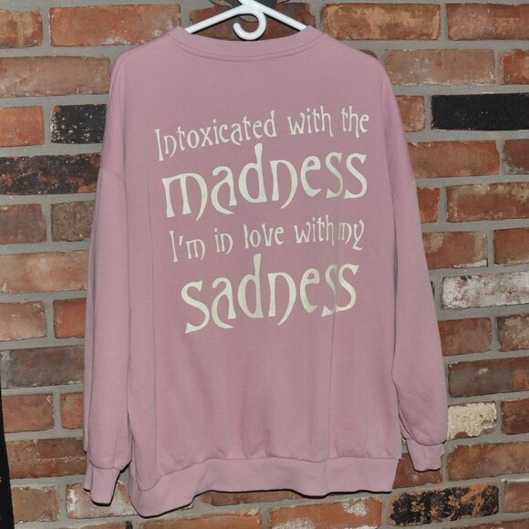 Smashing Pumpkins Cat Wedding Intoxicated Madness Pink Divided H&M Sweater XL - Picture 2 of 5